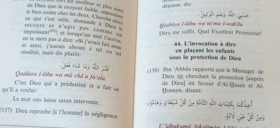 La Citadelle du Musulman - Hisnul Muslim - Rappels et Invocations du Livre et de la Sunna - arabe/français/phonétique - Couleur bleu ciel - Cheikh Sa'îd Ibn 'Alî Ibn Wahf Al-Qahtânî