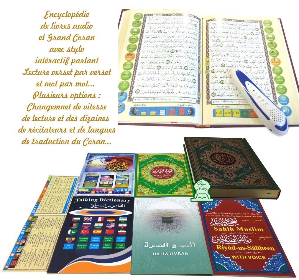 Coran avec stylo lecteur + livrets de hadiths – Librairie Ibn Battûta