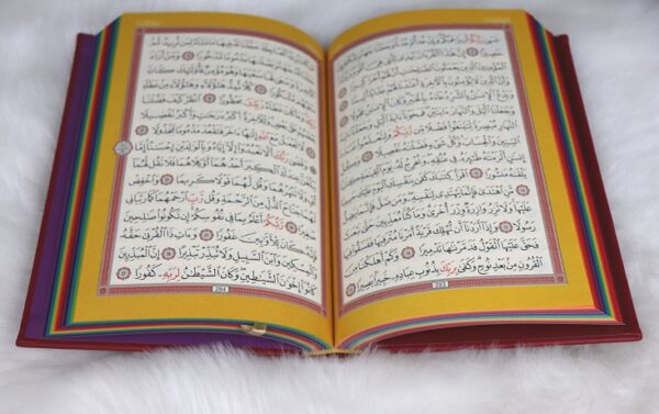 Le Coran Arc-en-ciel version arabe (Lecture Hafs) - Couverture couleur bleu clair de luxe - Rainbow القرآن الكريم - Livre