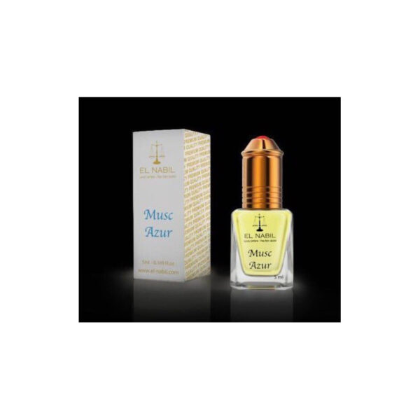 El Nabil Musc Azur– Parfum concentré sans alcool pour homme- Flacon roll-on de 5 ml