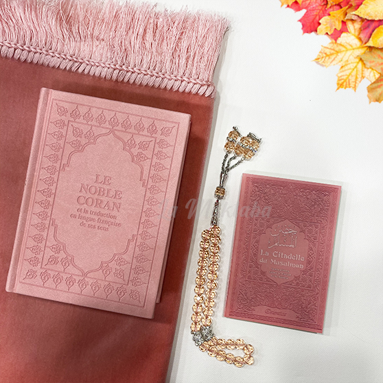 Cadeau pour invocations (Chapelet et compteur bague tasbih) couleur rose  doré pour femme musumane