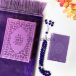 Coffret Cadeau violet "Ratiba" (Coran, Citadelle, Chapelet, tapis de prière)