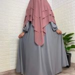Khimar 3 voiles bois de rose